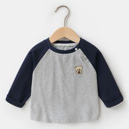 LULU & SKY Girls Henley Neck Drop-Shoulder Sleeves Pure Cotton T-shirt-picture-35