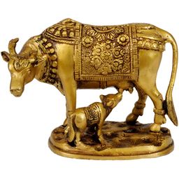 Exotic India Gold-Toned Cow & Calf Idol Showpiece-image-35