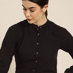 her by invictus Women Black Textured Formal Shirt-picture-20