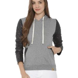 Campus Sutra Grey Relaxed Fit Hoodie-image-83