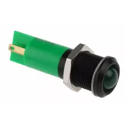 RS PRO Green Panel Mount Indicator 12V DC, Mounting Hole Size 14 mm, Termination Type Solder Tab, Model No 210484-13