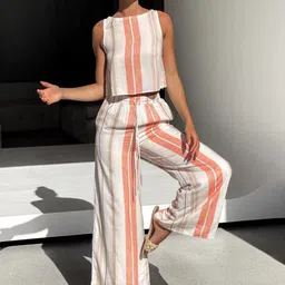 Routes by All About You Striped Top & Palazzo Co-Ords-32