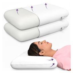 MY ARMOR Orthopedic Memory Foam King Size Sleeping Pillows Set of 2  - White-26