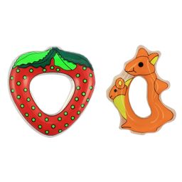 Vworld Water Teether Colloing Teether For 3-12 Month Baby Combo Of Strawberry And Ratteether (Pack Of 2) (Multicolour)-12