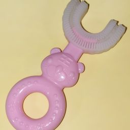 Kritiu Baby Silicone U Shape Toothbrush - Pink-image-8