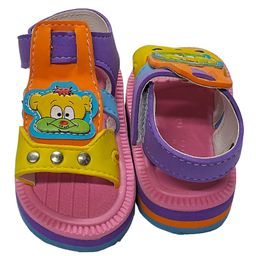 yoyo Cartoon Patch Detailed Velcro Closure Sandals - Pink-image-26