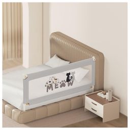 Kids Station Foldable Bed Rail Guard for Kids & Toddlers 1 Side, Grey (200 x 80 cm) Adjustable Height, Baby Safety Fence for King Size Bed (6.6ft, Basic)-image-98