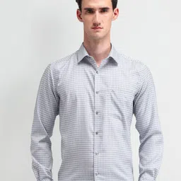 Arrow Men Classic Spread Collar Checked Cotton Formal Shirt-picture-10