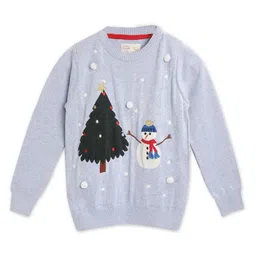 Cherry Crumble Kids Self Design Conversational Round Neck Pullover-image-77