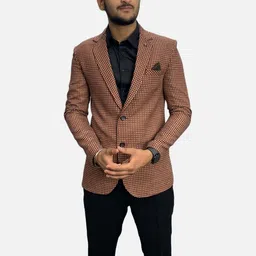 GARGIAN Master Cut Checked Single Breasted Formal Blazer-picture-19