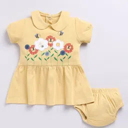 BABY GO Floral Puff Sleeve A-Line Dress-51