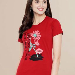 Metronaut Women Typography Printed Round Neck Cotton T-shirt-image-83
