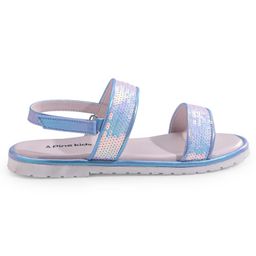 Pine Kids Velcro Closer Sandals with Sequence Design - Blue image 4