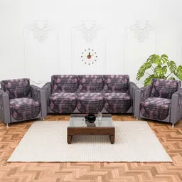 Myntra Elegant Homes Brown Cotton Sofa Cover With Arms-image-60