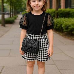 Ninas Girls Short Sleeves Top With Shorts-image-64