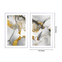 999Store Set Of 2 Grey & Black Printed Abstract Pattern Wall Art image 5