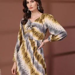 Melon By plusS Multicolored Cotton Printed A-Line Dress-image-44