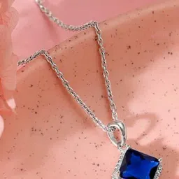 GIVA 925 Silver Adorable Blue Pendant with Link Chain-image-61