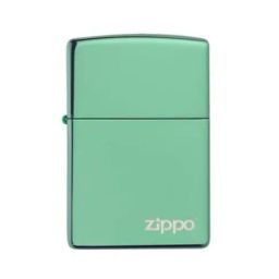 Zippo Green Classic Logo Brass Windproof Pocket Lighter-19