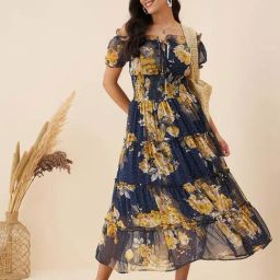 Rare Blue Printed Maxi Dress-image-87