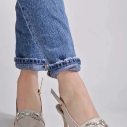 Shoetopia Kids Beige Back Strap Stilettos-picture-25