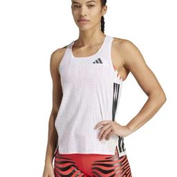 Adidas White Slim Fit Printed Tank Top-image-47