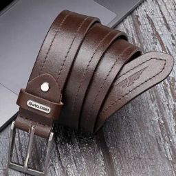 Red Tape Brown Texture Leather Casual Belt-image-55