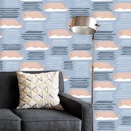 ArtzFolio Printed UV-Resistant Anti-Bacterial Whales Marine Peel & Stick Wallpaper-image-86