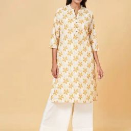 Rangmanch by Pantaloons White Floral Print Straight Kurta-image-93