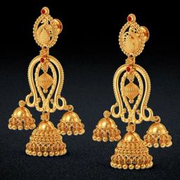 Joyalukkas 22k Golden Jhumka Chandelier Fusion for Women & Girls-image-55