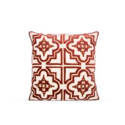Home4U Alber Red Velvet & Linen Cushion Cover - Set of 1-15
