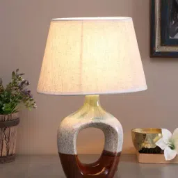 Tayhaa Multicolor Ceramic Table Lamp with Shade - Set of 1-image-21
