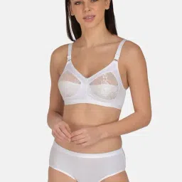 Mod & Shy White Lace Bra & Panty Set-image-6