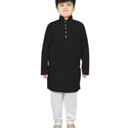 SG Yuvraj Kids Black & White Solid Kurta with Pyjamas-image-58