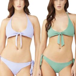 Secrets By ZeroKaata Blue & Green Plain Swimwear Bra Panty Set - Pack Of 2-image-24