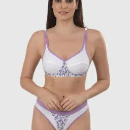 mod & shy Purple Floral Non Padded Bra-picture-13