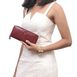 Hidesign MartinaRF Red Solid Rfid Zip Around Wallet for Women-96