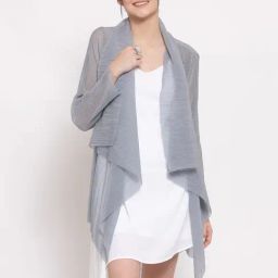 Lela Grey Full Sleeves Shrug-image-58