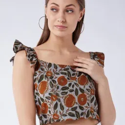 Inweave Grey Printed Crop Top-45