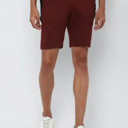 Allen Solly Maroon Slim Fit Self Pattern Shorts-picture-47
