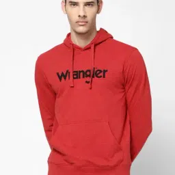Wrangler Red Regular Fit Printed Hooded SweatShirt-picture-5