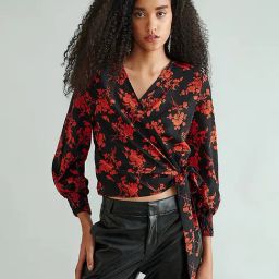 Cover Story Black & Red Floral Print Top-image-28