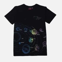Gini & Jony Kids Black Cotton Printed T-Shirt-image-87