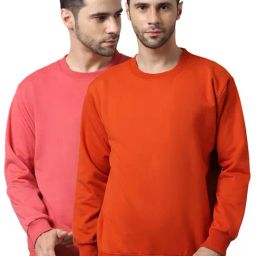 Vimal Jonney Pink & Orange Regular Fit Sweatshirts - Pack of 2-image-65