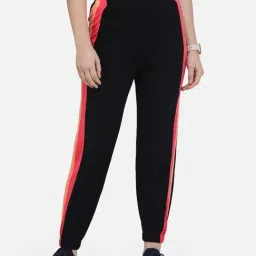 Cation Black Mid rise Fitted Track Pants-19
