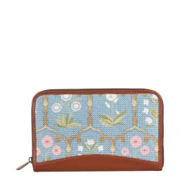 ZOUK Blue Printed Zip Around Wallet for Women image 1