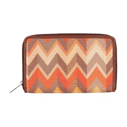 ZOUK Tidal Wave Multicolor Printed Zip Around Wallet for Women image 3