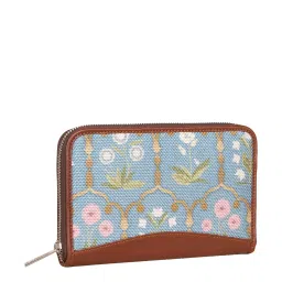 ZOUK Blue Printed Zip Around Wallet for Women image 2