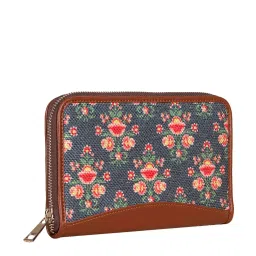ZOUK Blue Printed Zip Around Wallet for Women image 2