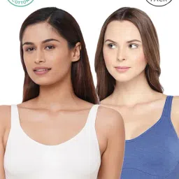 Inner Sense White & Blue Full Coverage Bra - Pack of 2-image-65